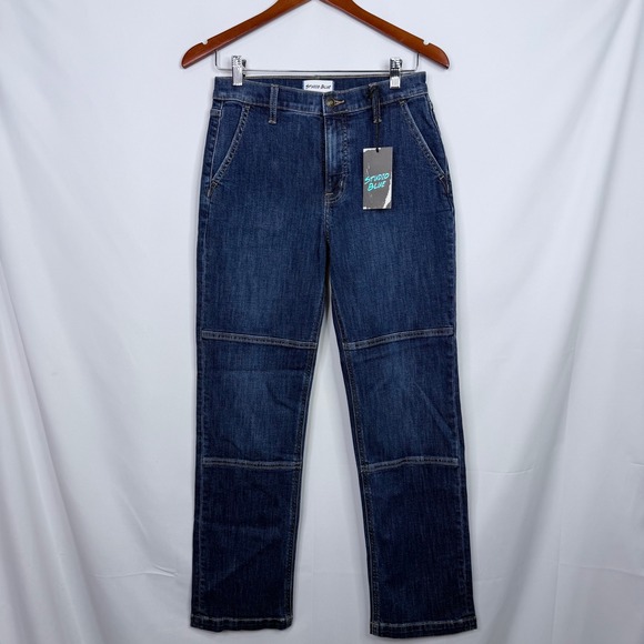 Studio Blue Seamed Utility Ankle Jeans Women 26 Dark Canyon NWT - Picture 2 of 7